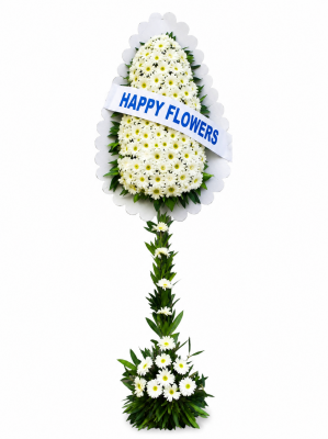 Lüx Beyaz Gerbera Çelenk