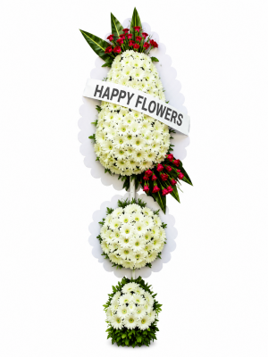 Beyaz Gerbera ve Gül 3` lü Çelenk