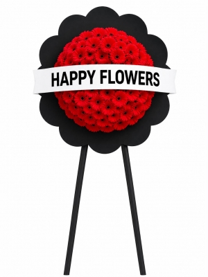 Kırmızı Gerbera Cenaze Çelenk