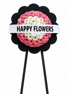 Pembe ve Beyaz Gerbera Cenaze Çelenk